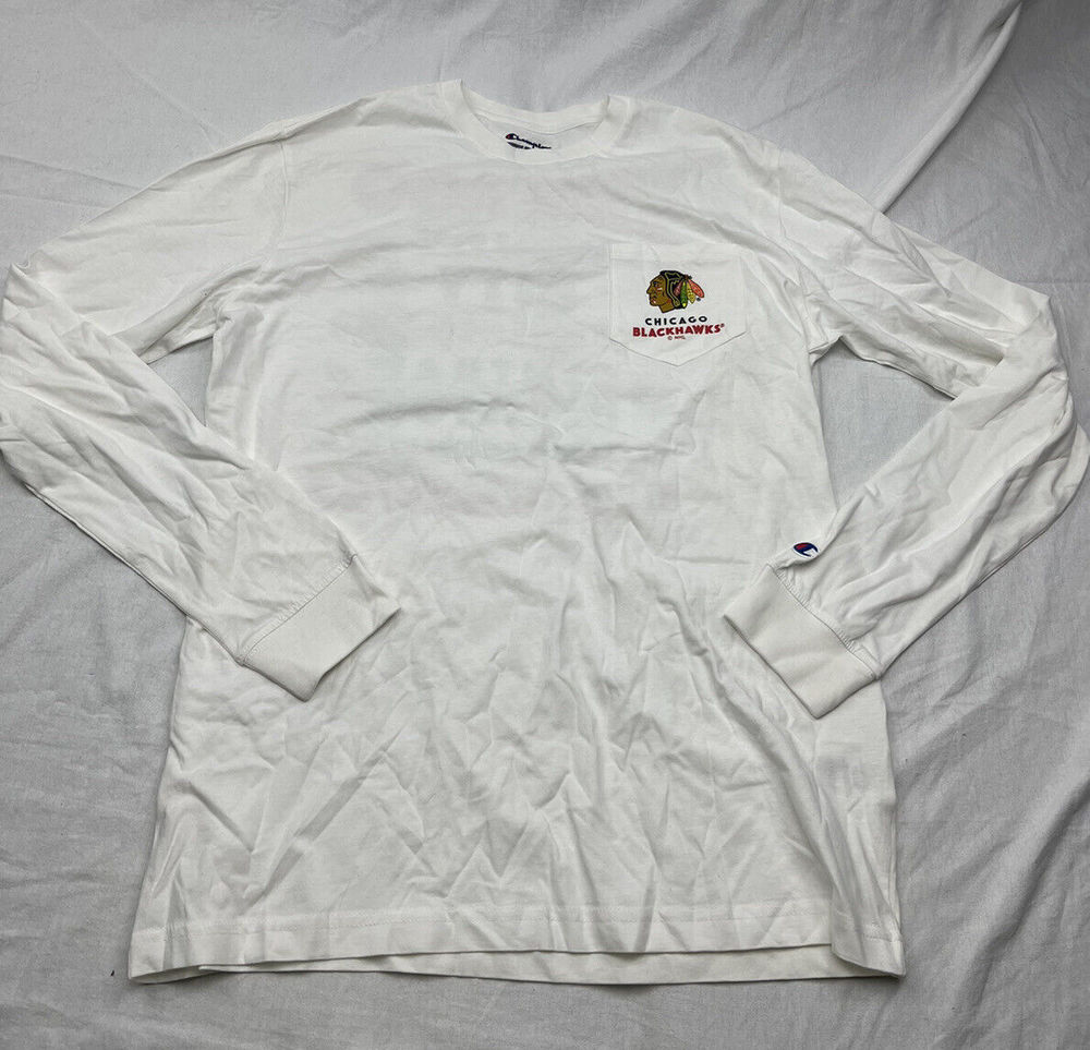 Chicago Blackhawks Womens Champion T-Shirt White Western Conference Top Crew L